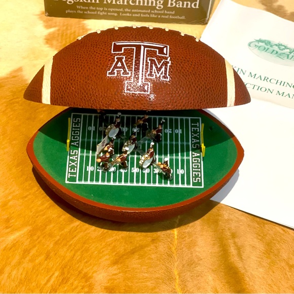 A&M university vintage football pigskin marching band music box - Picture 5 of 11
